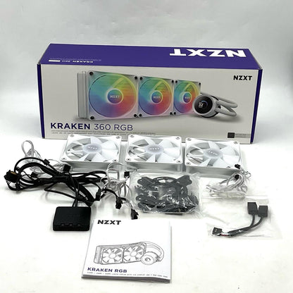 【全額返金保証】【最速発送】NZXT CPUクーラー Kraken 360 RGB水冷クーラー（ホワイト） RL-KR360-W1 美品 動作確認済