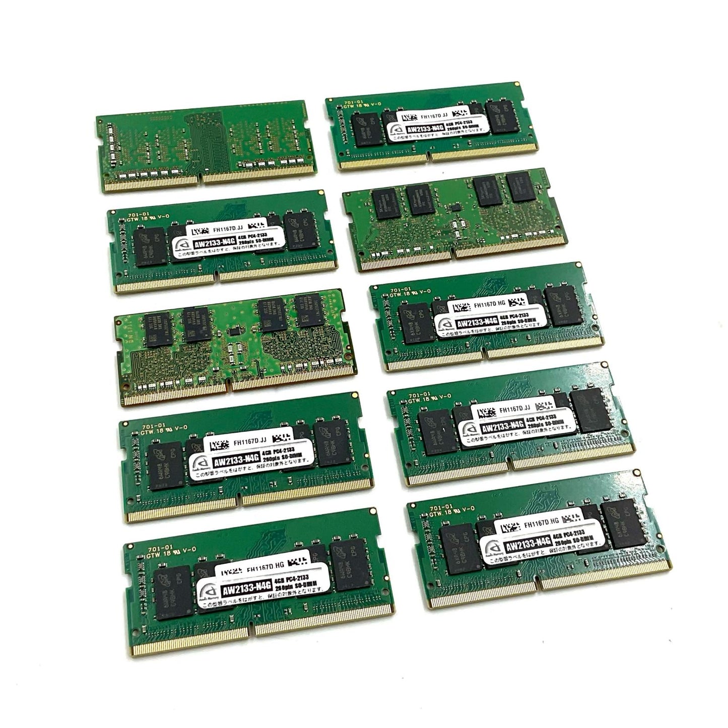 【全額返金保証】【最速発送】各種メーカー メモリ S.O.DIMM ノートPC DDR4-2133 PC4-17000 4GB 10枚セット 美品 動作確認済