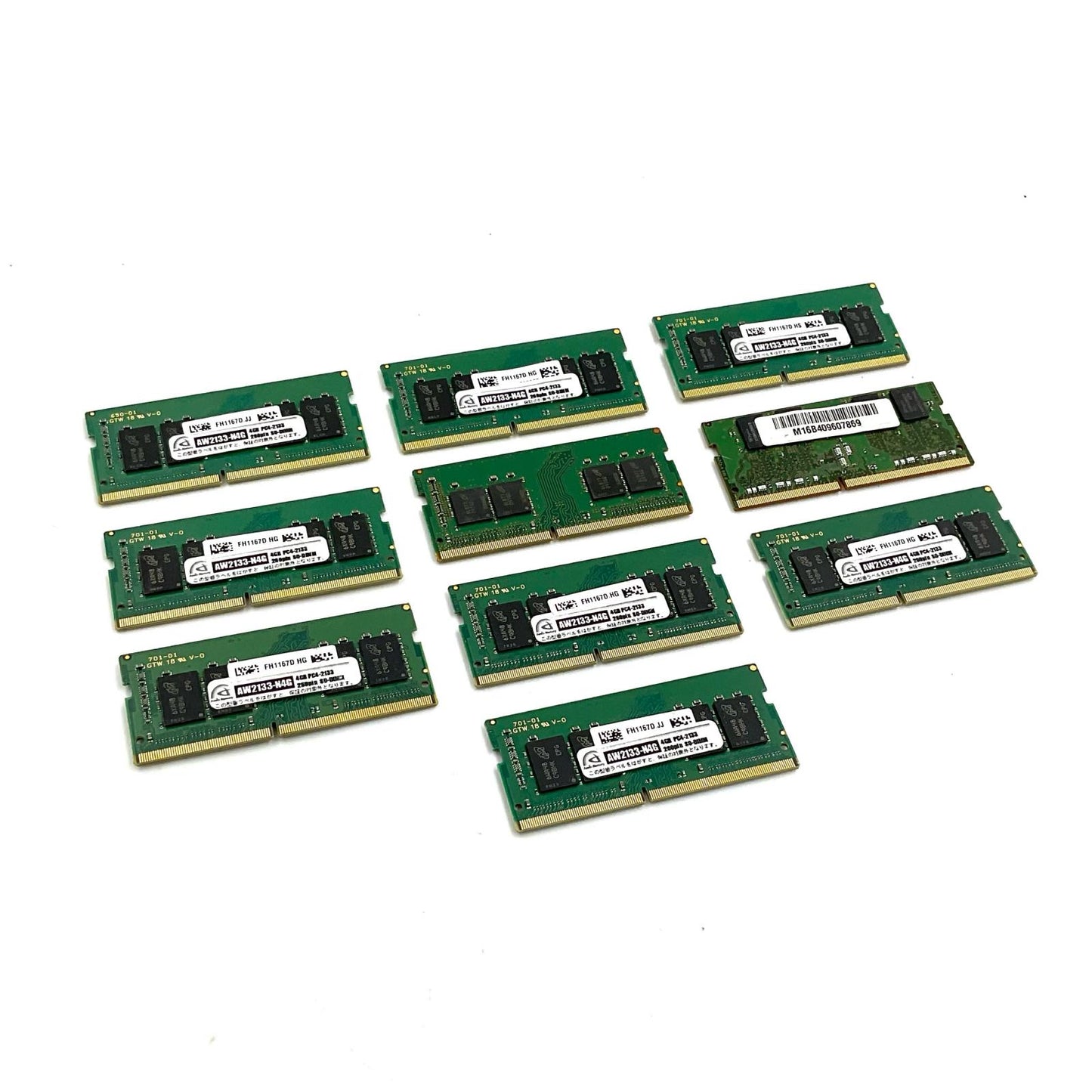 【全額返金保証】【最速発送】各種メーカー メモリ S.O.DIMM ノートPC DDR4-2133 PC4-17000 4GB 10枚セット 美品 動作確認済