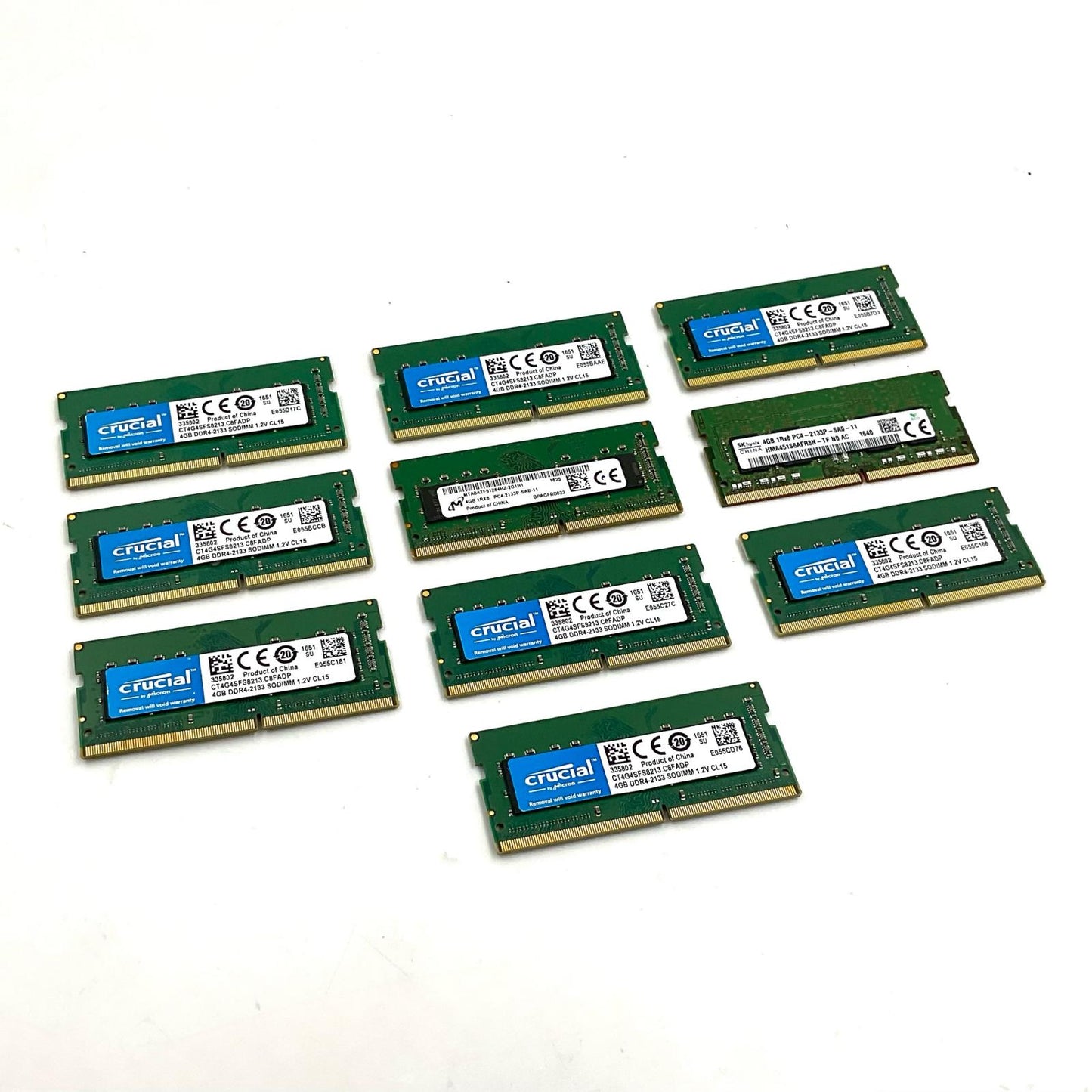 【全額返金保証】【最速発送】各種メーカー メモリ S.O.DIMM ノートPC DDR4-2133 PC4-17000 4GB 10枚セット 美品 動作確認済