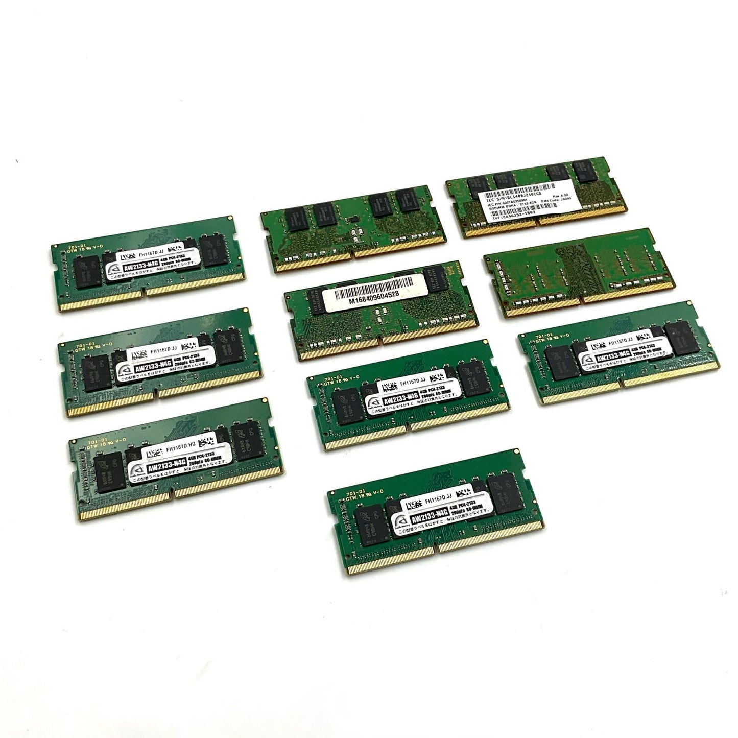 【全額返金保証】【最速発送】各種メーカー メモリ S.O.DIMM ノートPC DDR4-2133 PC4-17000 4GB 10枚セット 美品 動作確認済