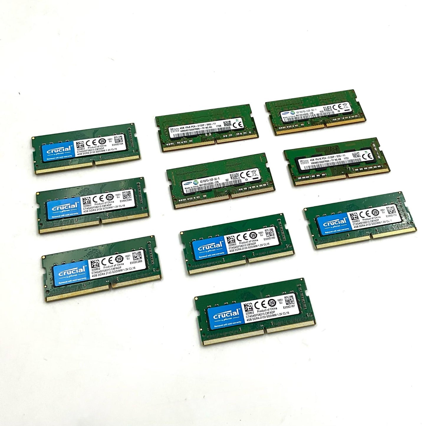 【全額返金保証】【最速発送】各種メーカー メモリ S.O.DIMM ノートPC DDR4-2133 PC4-17000 4GB 10枚セット 美品 動作確認済