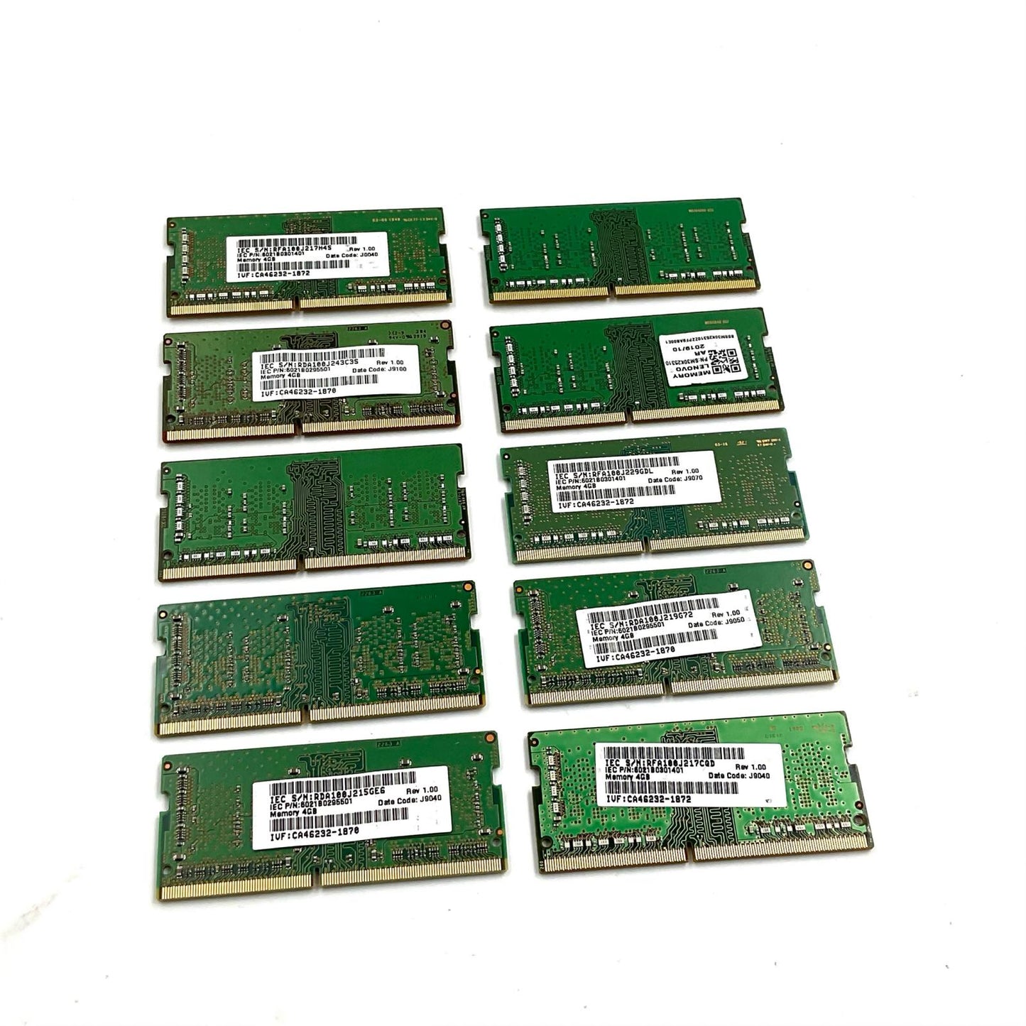 【全額返金保証】【最速発送】各種メーカー メモリ S.O.DIMM ノートPC DDR4-2666 PC4-21300 4GB 10枚セット 美品 動作確認済