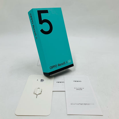 【全額返金保証】【最速発送】OPPO Reno 5A 128GB アイスブルー CPH2199 白ロム 動作確認済