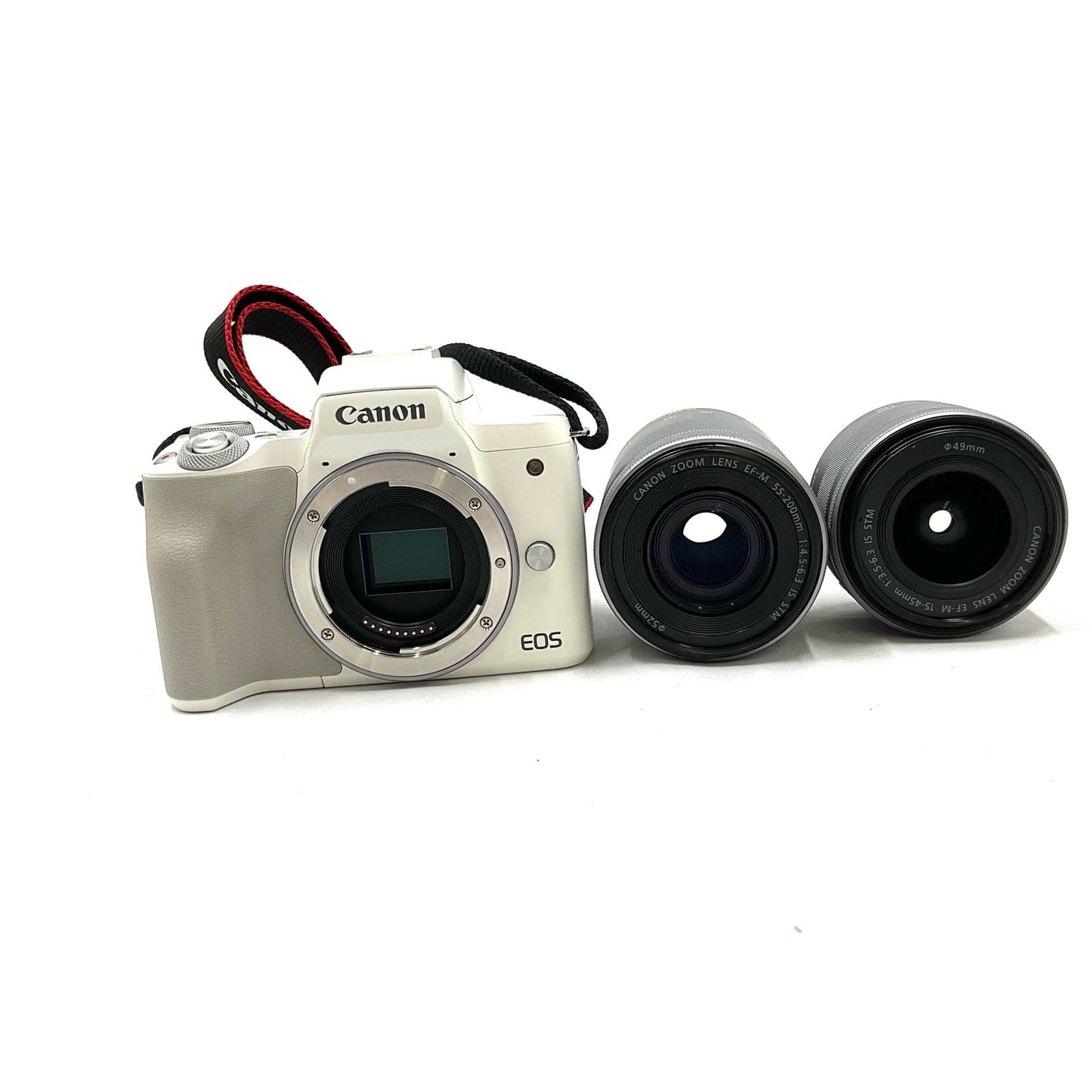 【全額返金保証】【最速発送】Canon デジタル一眼 EOS Kiss M2 ダブルズームキット [ホワイト] 美品 動作確認済