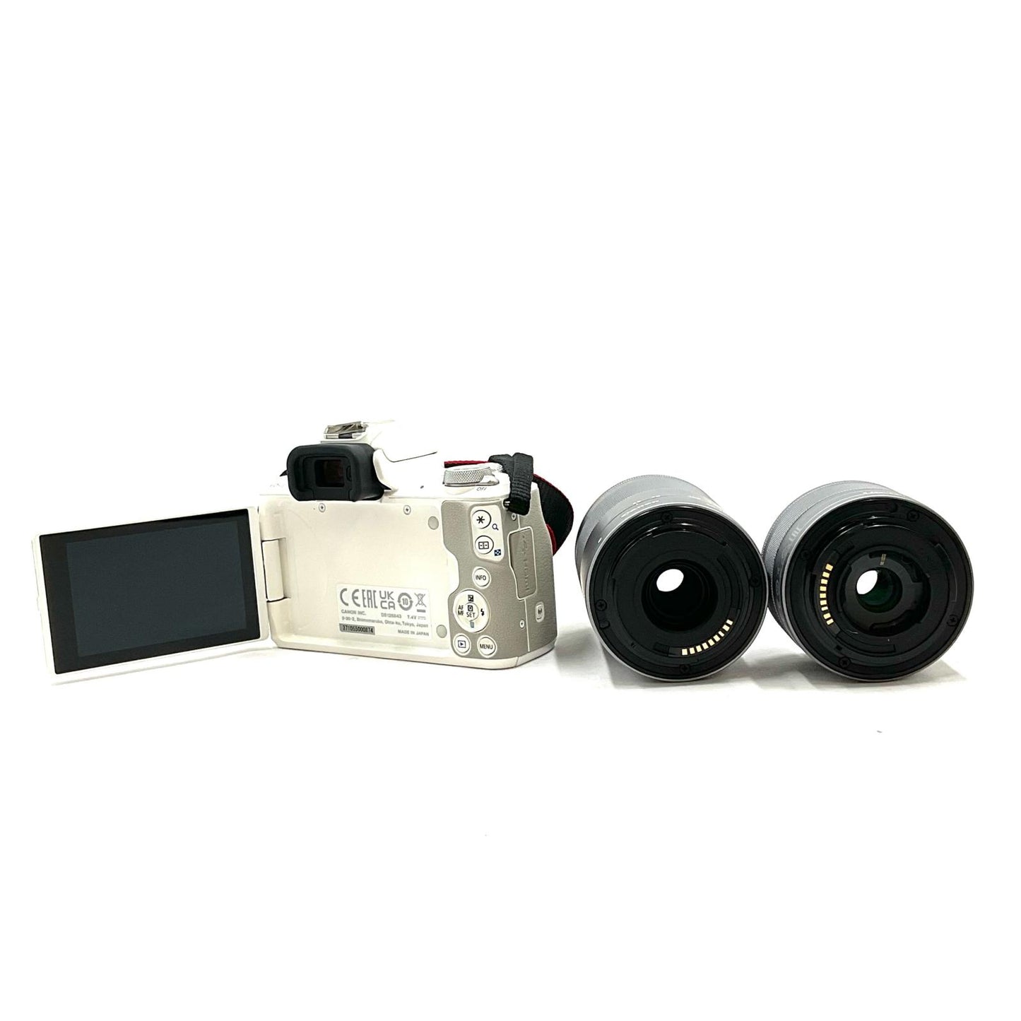 【全額返金保証】【最速発送】Canon デジタル一眼 EOS Kiss M2 ダブルズームキット [ホワイト] 美品 動作確認済