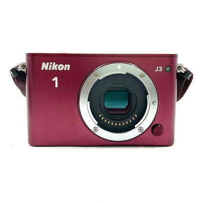 【全額返金保証】【最速発送】Nikon デジタル一眼 Nikon 1 J3 小型10倍ズームキット レッド 美品 動作確認済
