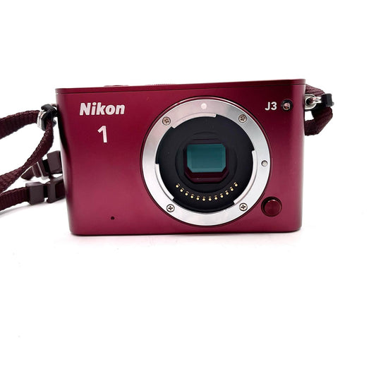 【全額返金保証】【最速発送】Nikon デジタル一眼 Nikon 1 J3 ボディ レッド 美品 動作確認済