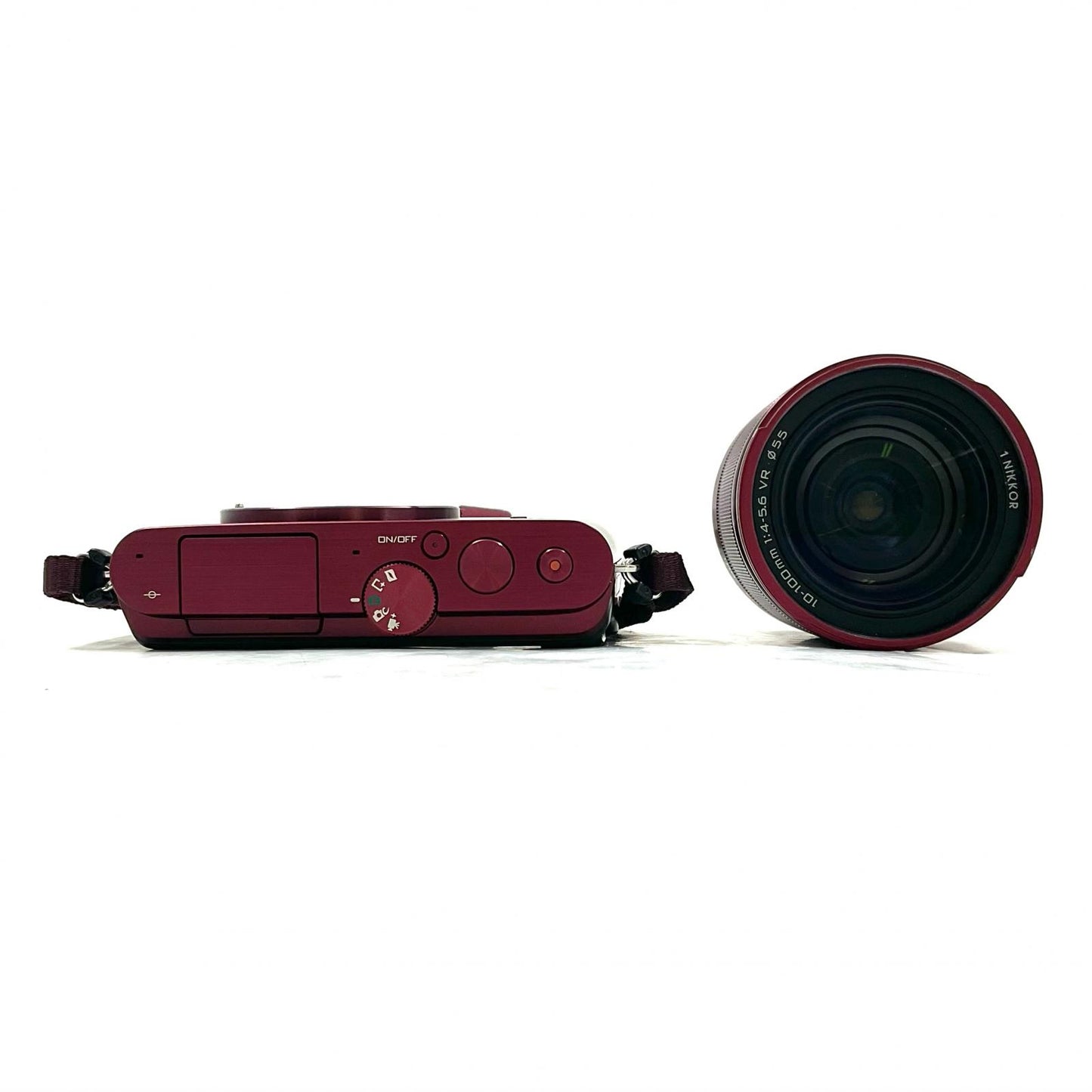 【全額返金保証】【最速発送】Nikon デジタル一眼 Nikon 1 J3 小型10倍ズームキット レッド 美品 動作確認済