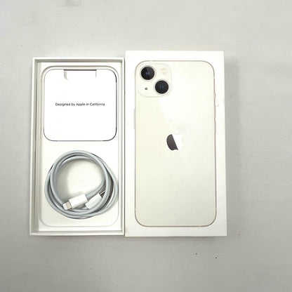 【全額返金保証】【最速発送】Apple iPhone iPhone 13 128GB スターライト au 動作確認済 84%