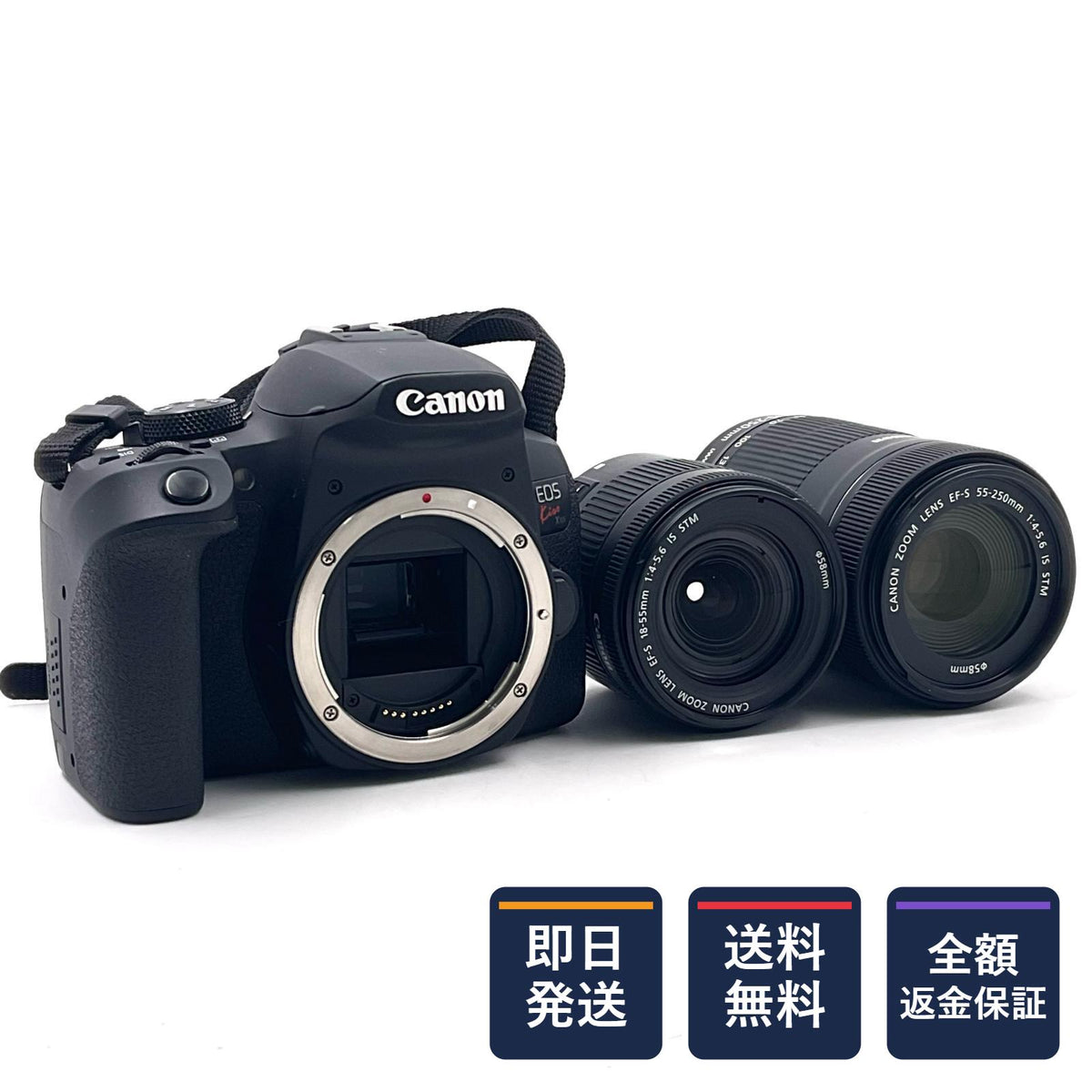 【全額返金保証】【最速発送】Canon デジタル一眼 EOS Kiss X10i ダブルズームキット ブラック 美品 動作確認済