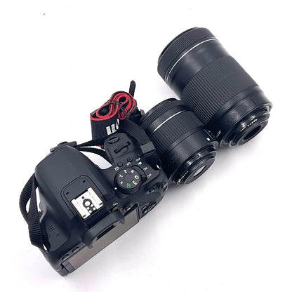【全額返金保証】【最速発送】Canon デジタル一眼 EOS Kiss X10i ダブルズームキット ブラック 美品 動作確認済