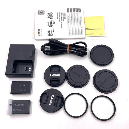 【全額返金保証】【最速発送】Canon デジタル一眼 EOS Kiss X10i ダブルズームキット ブラック 美品 動作確認済