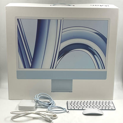 【全額返金保証】【最速発送】Apple iMac 24インチ M3 8コア 8GB SSD 512GB ブルー 美品 動作確認済