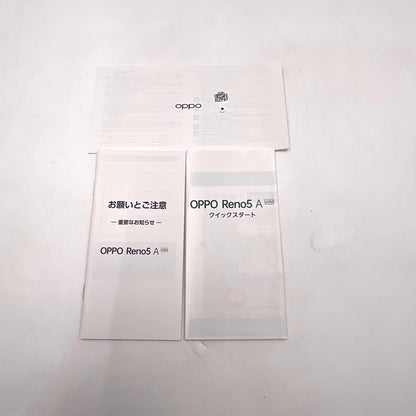 【全額返金保証】【最速発送】OPPO Reno 5A 128GB アイスブルー Softbank A103OP 白ロム 美品 動作確認済