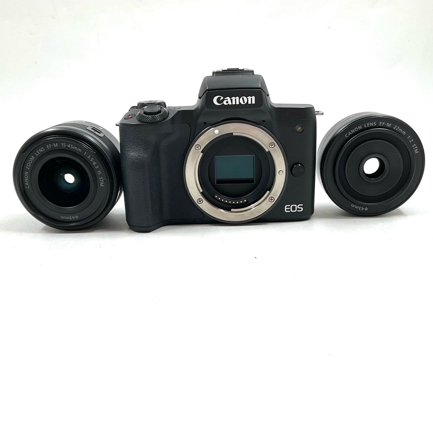 【全額返金保証】【最速発送】Canon デジタル一眼 EOS Kiss M ダブルレンズキット [ブラック] 美品 動作確認済