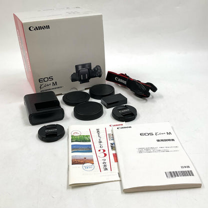 【全額返金保証】【最速発送】Canon デジタル一眼 EOS Kiss M ダブルレンズキット [ブラック] 美品 動作確認済