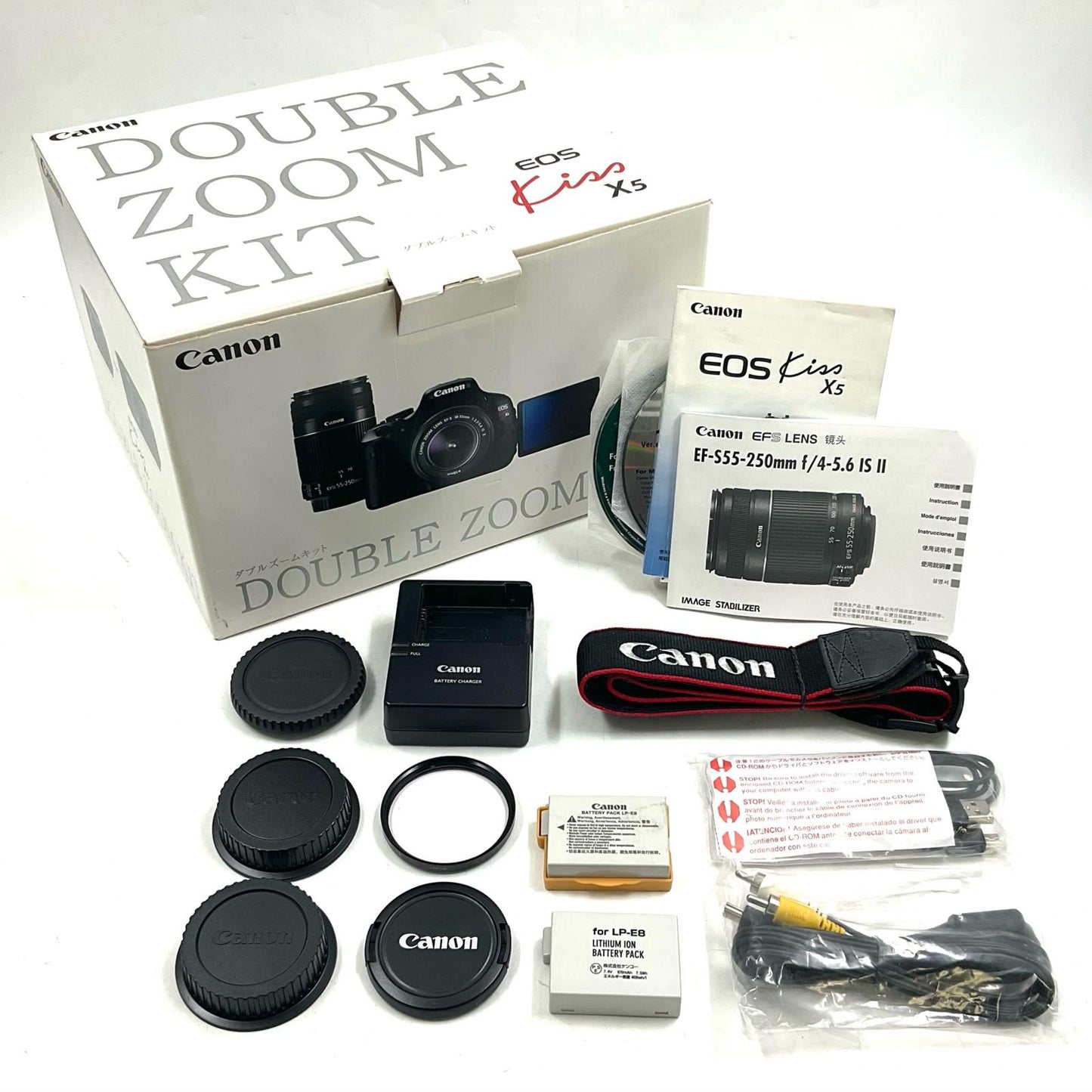 【最速発送】Canon デジタル一眼 EOS Kiss X5 ダブルズームキット ブラック【難有】