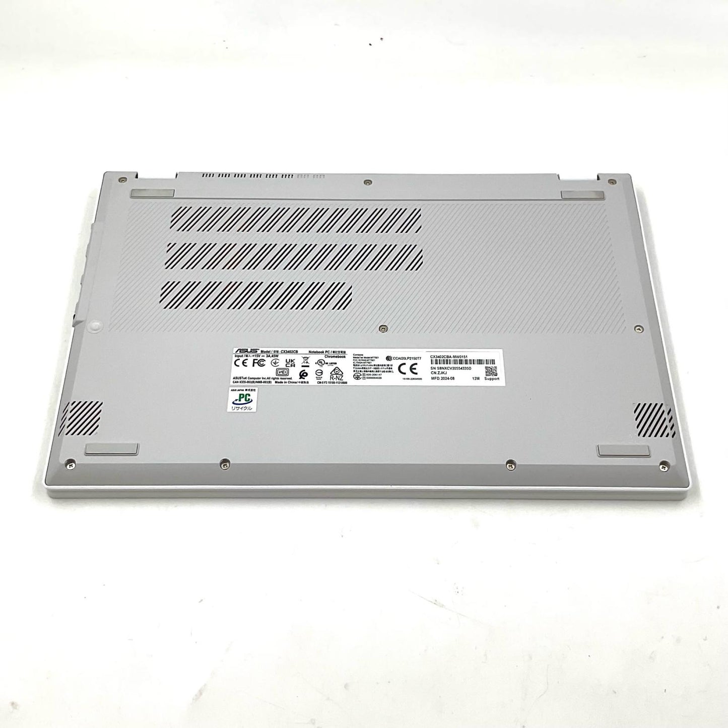 【全額返金保証】【最速発送】ASUS Chromebook Plus CX3402CB 14インチ i3-1215U 8GB 128GB 動作確認済