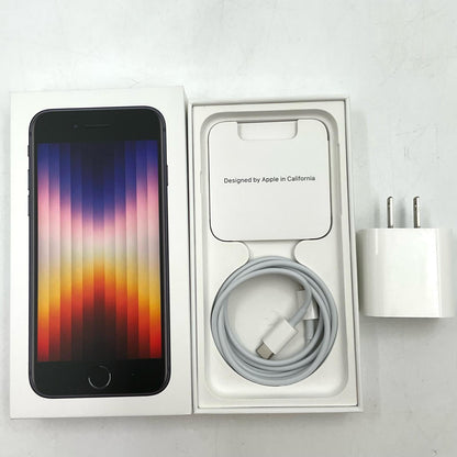 【全額返金保証】【最速発送】Apple iPhone iPhone SE（第3世代） 256GB ミッドナイト Softbank SIMフリー 白ロム 動作確認済 77%