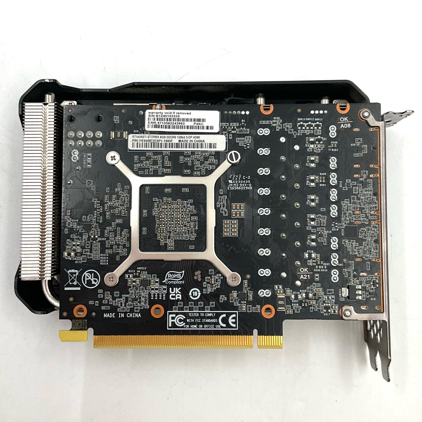 【全額返金保証】【最速発送】Palit グラフィックボード RTX4060Ti STORMX 8GB GDDR6 NE6406T019P1-1060F 美品 動作確認済