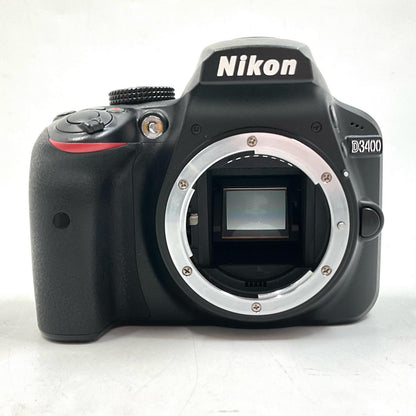 【全額返金保証】【最速発送】Nikon デジタル一眼 D3400 ボディ ブラック ブラック 美品 動作確認済