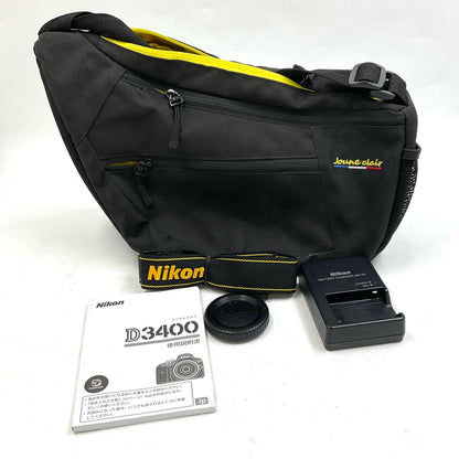 【全額返金保証】【最速発送】Nikon デジタル一眼 D3400 ボディ ブラック ブラック 美品 動作確認済
