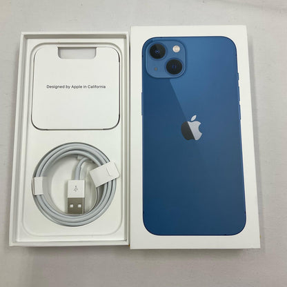 【全額返金保証】【最速発送】Apple iPhone iPhone 13 128GB ブルー Softbank 白ロム 美品 動作確認済 80%