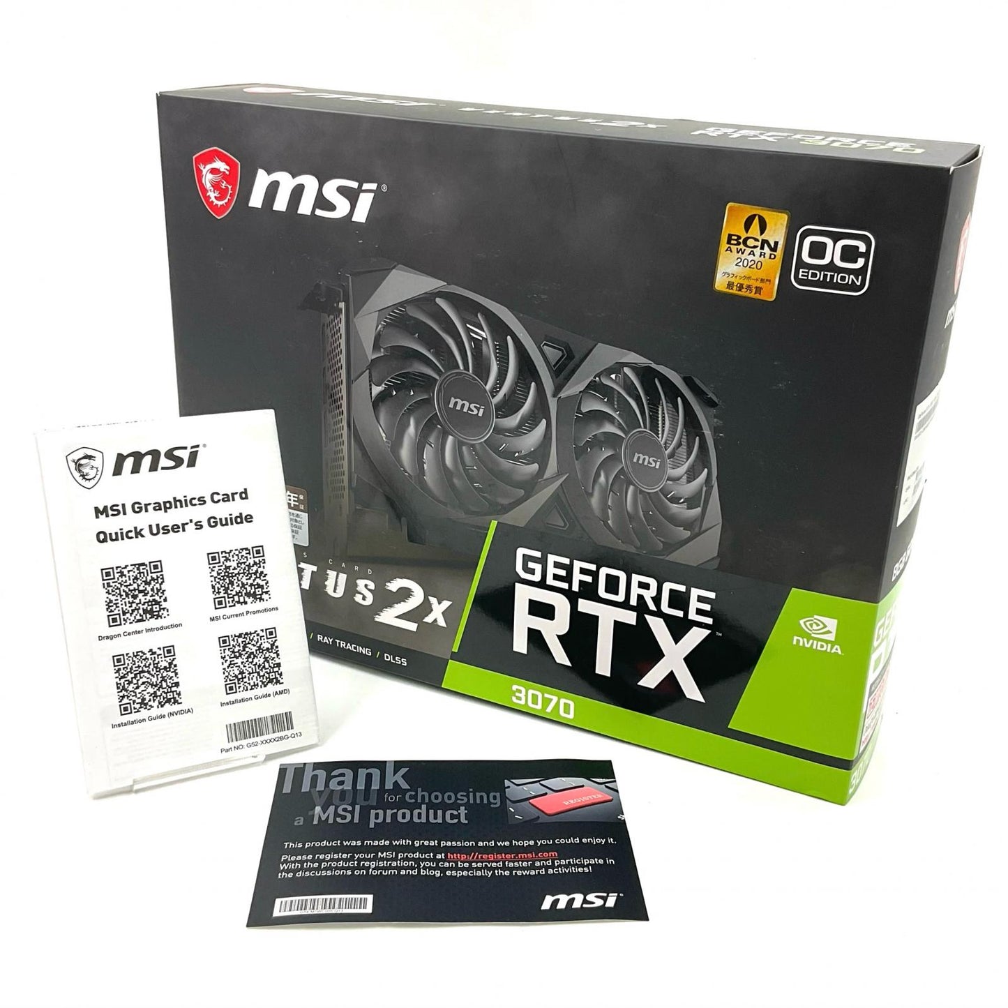 【全額返金保証】【最速発送】MSI グラフィックボード GeForce RTX 3070 VENTUS 2x OC 美品 動作確認済