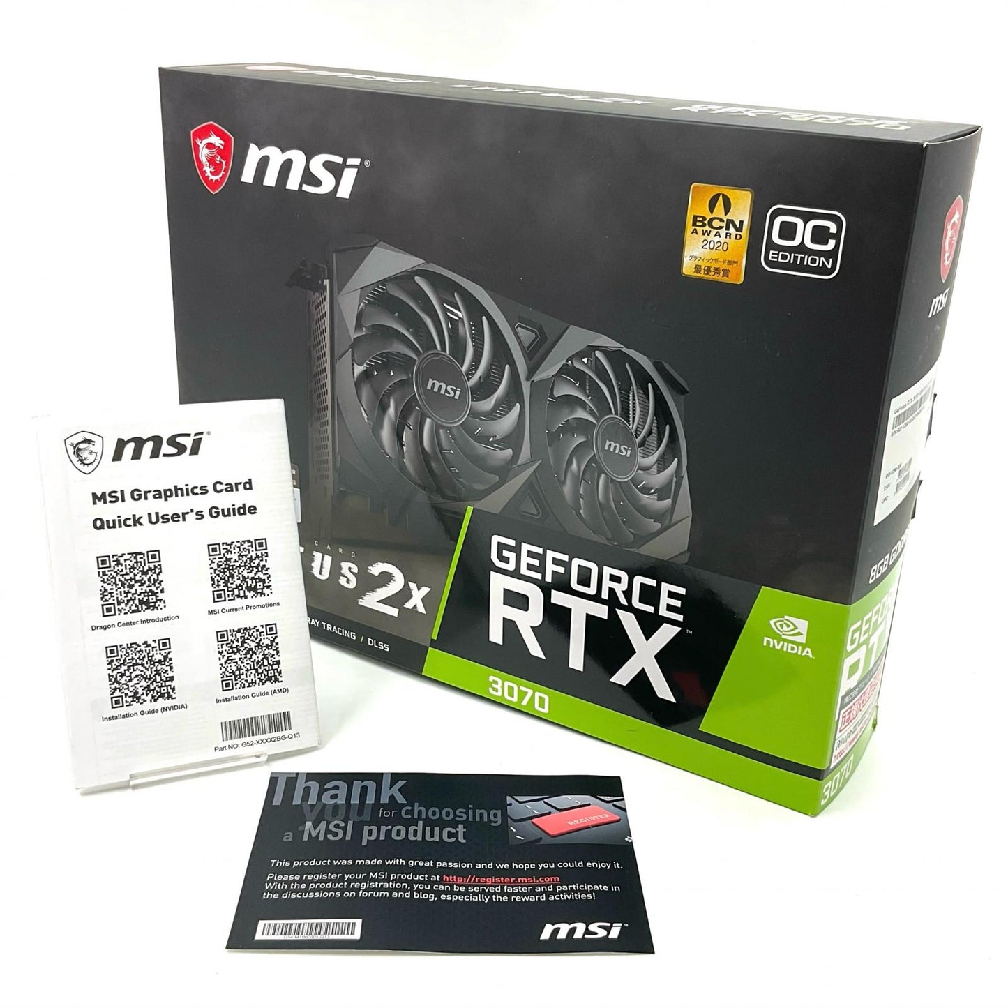 【全額返金保証】【最速発送】MSI グラフィックボード GeForce RTX 3070 VENTUS 2x OC 美品 動作確認済