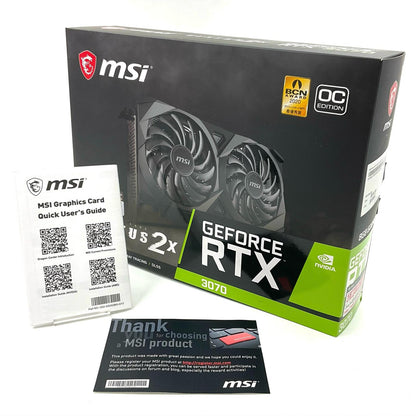 【全額返金保証】【最速発送】MSI グラフィックボード GeForce RTX 3070 VENTUS 2x OC 美品 動作確認済