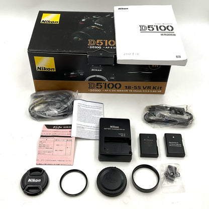 【全額返金保証】【最速発送】Nikon デジタル一眼 D5100 18-55 VR レンズキット ブラック 美品 動作確認済