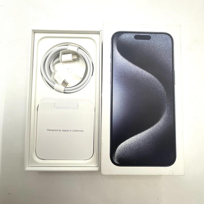 【全額返金保証】【最速発送】Apple iPhone iPhone 15 Pro Max 256GB ブルーチタニウム au SIMフリー 白ロム 動作確認済 86%
