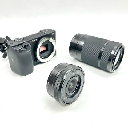 【全額返金保証】【最速発送】Sony デジタル一眼 α6400 ILCE-6400Y ダブルズームレンズキット ブラック 美品 動作確認済