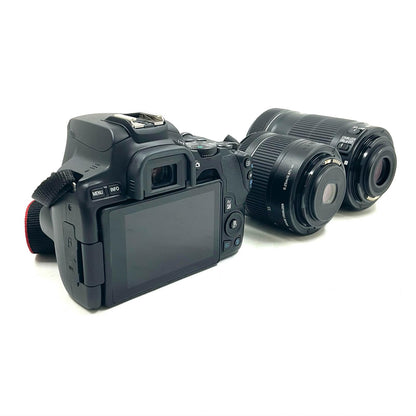 【全額返金保証】【最速発送】Canon デジタル一眼 EOS Kiss X10 ダブルズームキット ブラック 美品 動作確認済