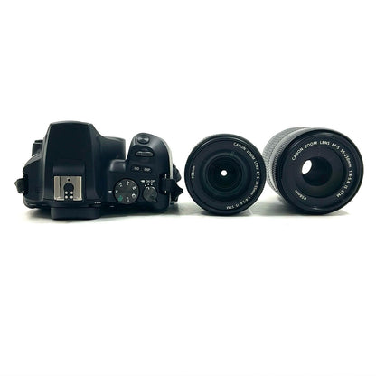 【全額返金保証】【最速発送】Canon デジタル一眼 EOS Kiss X10 ダブルズームキット ブラック 美品 動作確認済