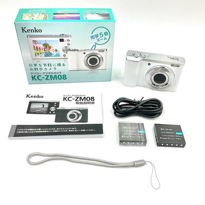 【全額返金保証】【最速発送】Kenko コンパクトデジタルカメラ KC-ZM08 ホワイト 超美品 動作確認済