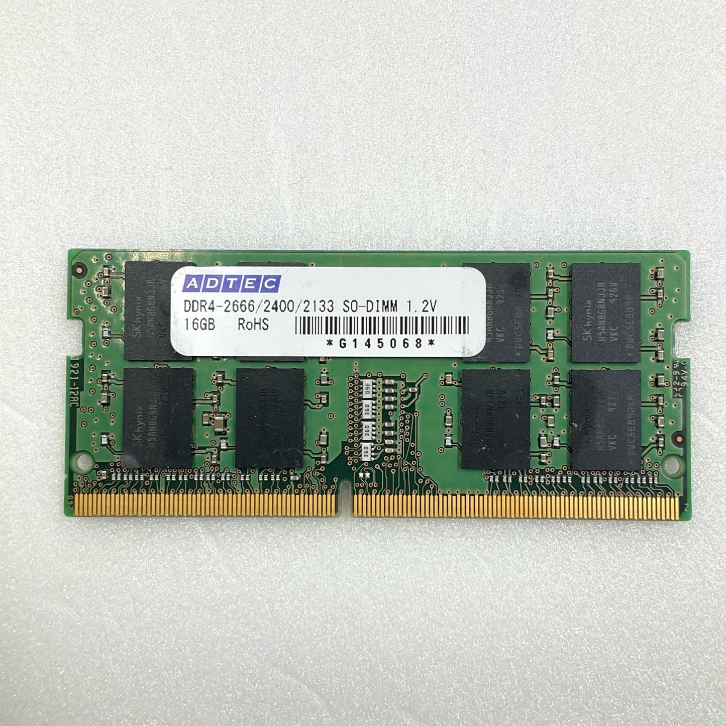 【全額返金保証】【最速発送】各種メーカー メモリ S.O.DIMM DDR4-2666 PC4-21300 16GB 美品 動作確認済