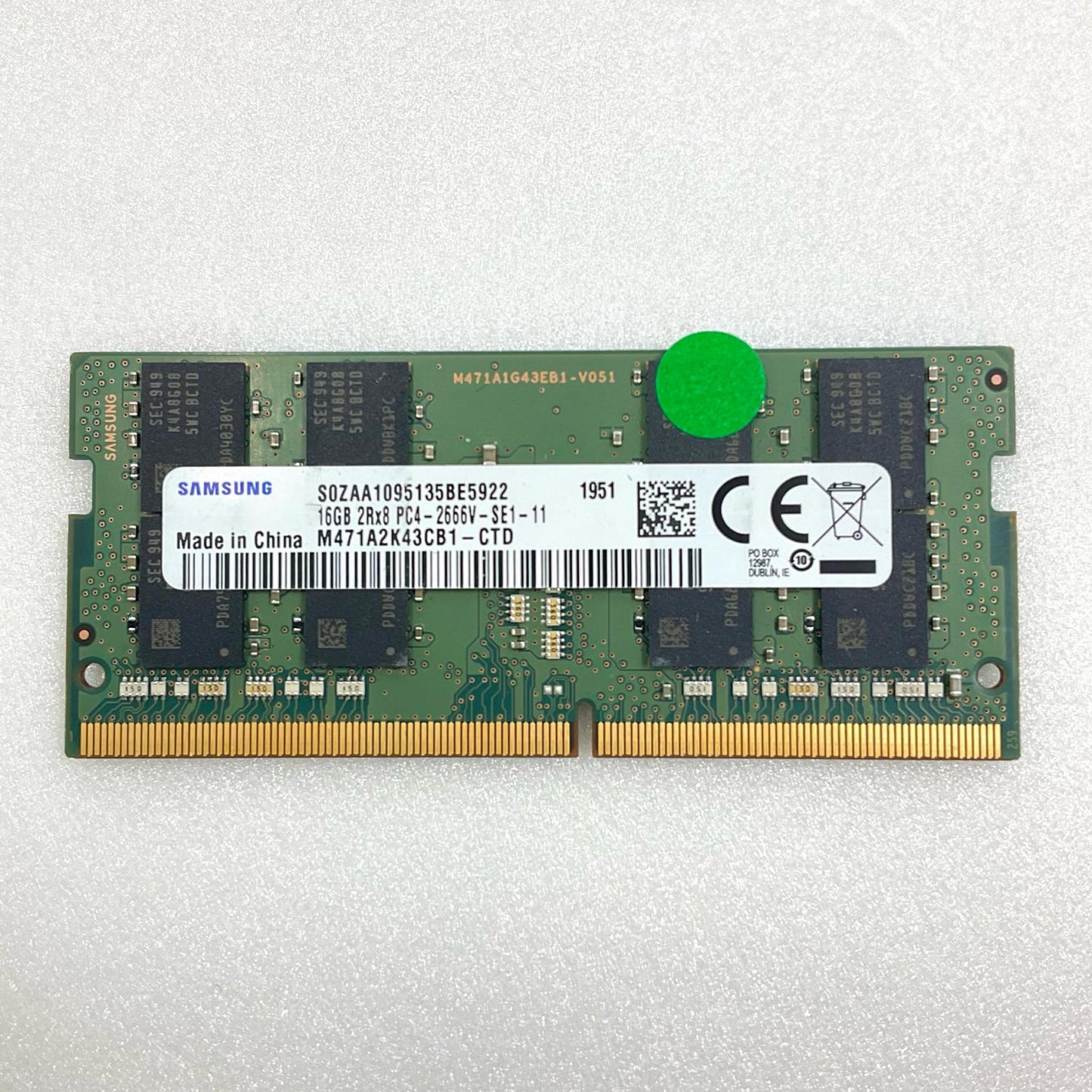 【全額返金保証】【最速発送】各種メーカー メモリ S.O.DIMM DDR4-2666 PC4-21300 16GB 美品 動作確認済