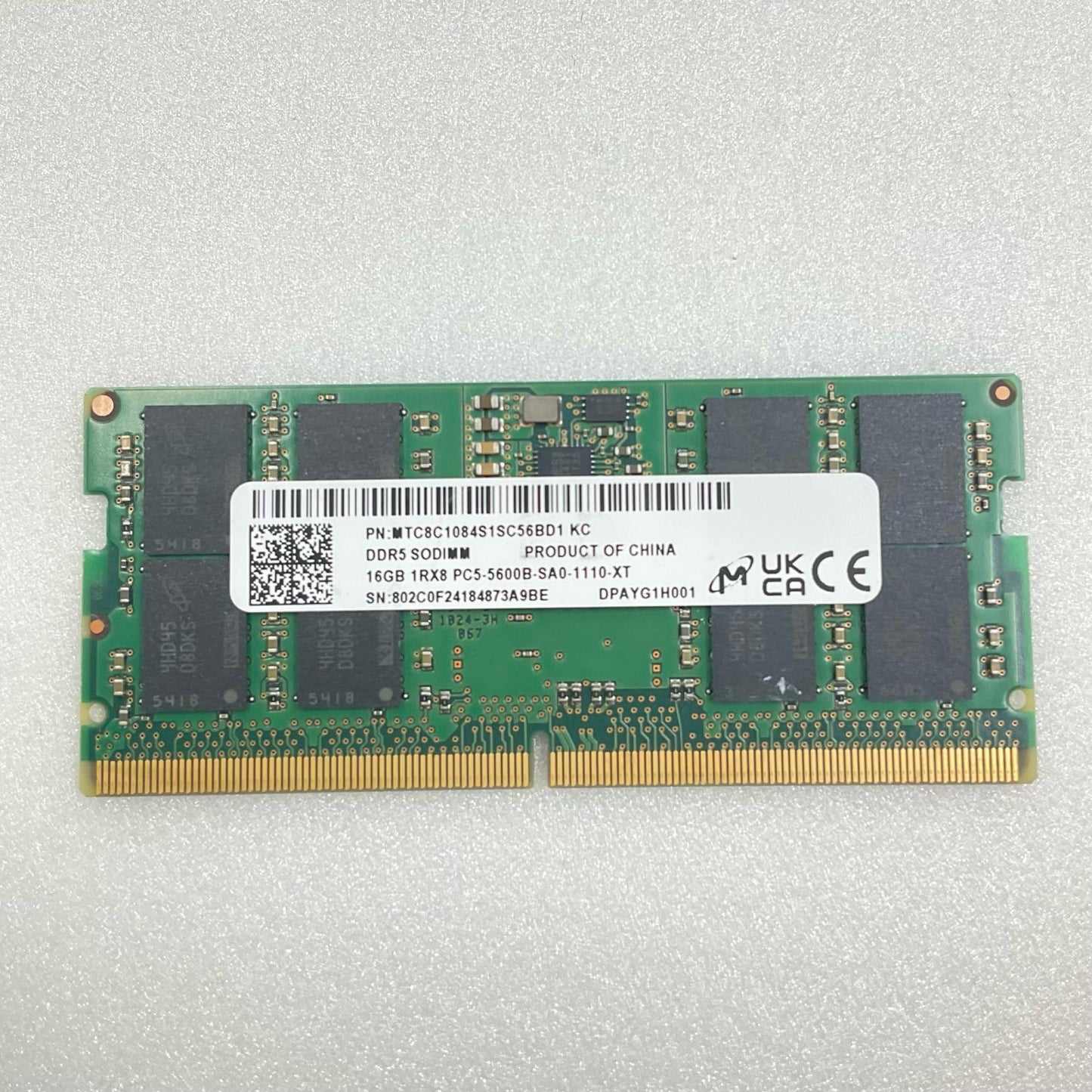 【全額返金保証】【最速発送】各種メーカー メモリ S.O.DIMM DDR5-5600 PC5-44800 16GB 美品 動作確認済
