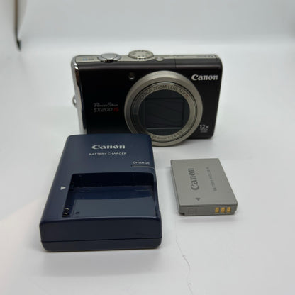 【全額返金保証】【最速発送】Canon コンパクトデジタルカメラ PowerShot SX200 IS ブラウン 動作確認済