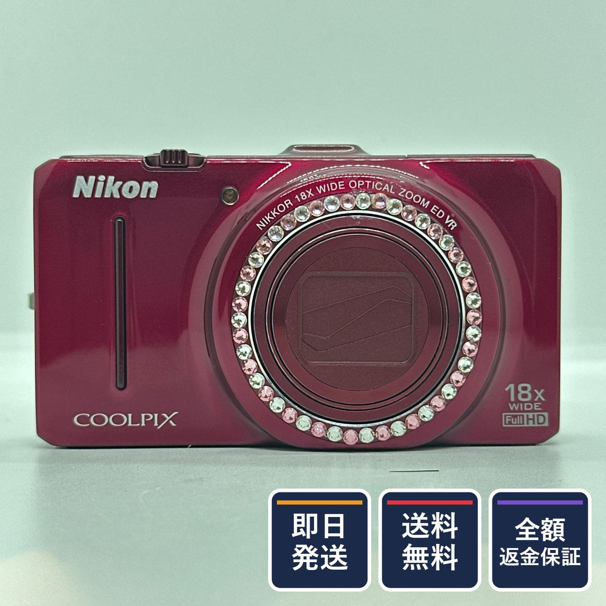 【全額返金保証】【最速発送】Nikon コンパクトデジタルカメラ COOLPIX S9300 レッド 動作確認済