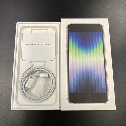 【全額返金保証】【最速発送】Apple iPhone iPhone SE（第3世代） 64GB スターライト au SIMフリー 白ロム 美品 動作確認済 97%