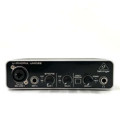 【全額返金保証】【最速発送】BEHRINGER USBオーディオインターフェイス U-PHORIA UMC22 美品 動作確認済