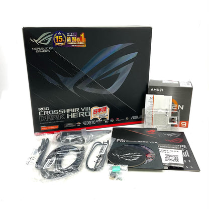 【全額返金保証】【最速発送】ASUSAMD / ASUS CPUとマザーボードのセット Ryzen 9 5950X / 90MB1760-M0JAY0 ROG Crosshair VIII Dark Hero 美品 動作確認済