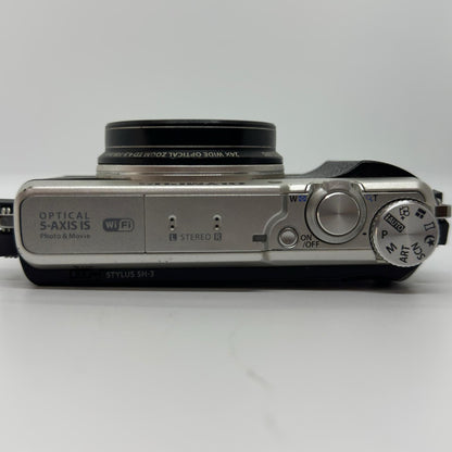 【全額返金保証】【最速発送】OLYMPUS コンパクトデジタルカメラ STYLUS SH-3 シルバー 動作確認済