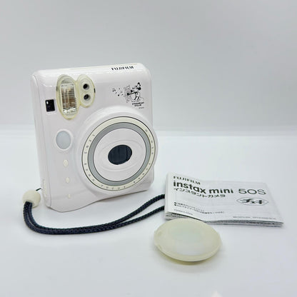 【全額返金保証】【最速発送】FUJIFILM instax mini 50S ホワイト 蒸気船ウィリー 美品 動作確認済