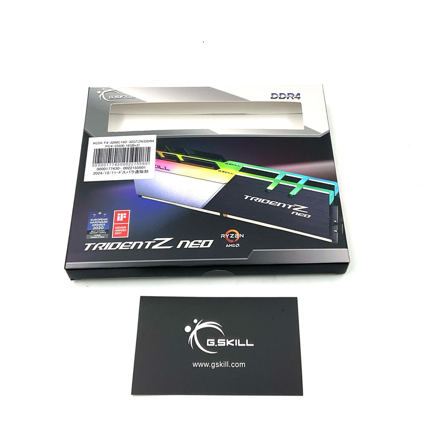【全額返金保証】【最速発送】G.skill メモリ F4-3200C 16D-32GTZN 美品 動作確認済