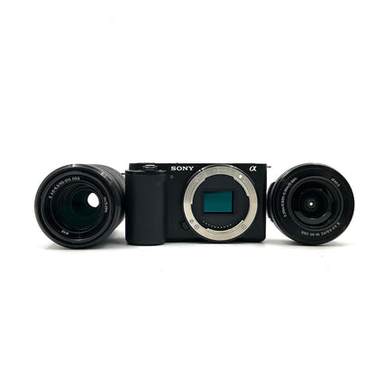 【全額返金保証】【最速発送】Sony デジタル一眼 VLOGCAM ZV-E10Y ダブルズームレンズキット [ブラック] 美品 動作確認済