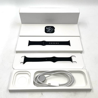 【全額返金保証】【最速発送】 Apple Watch 11 アルミニウム GPS 46mm 64GB ジェットブラック 美品 動作確認済
